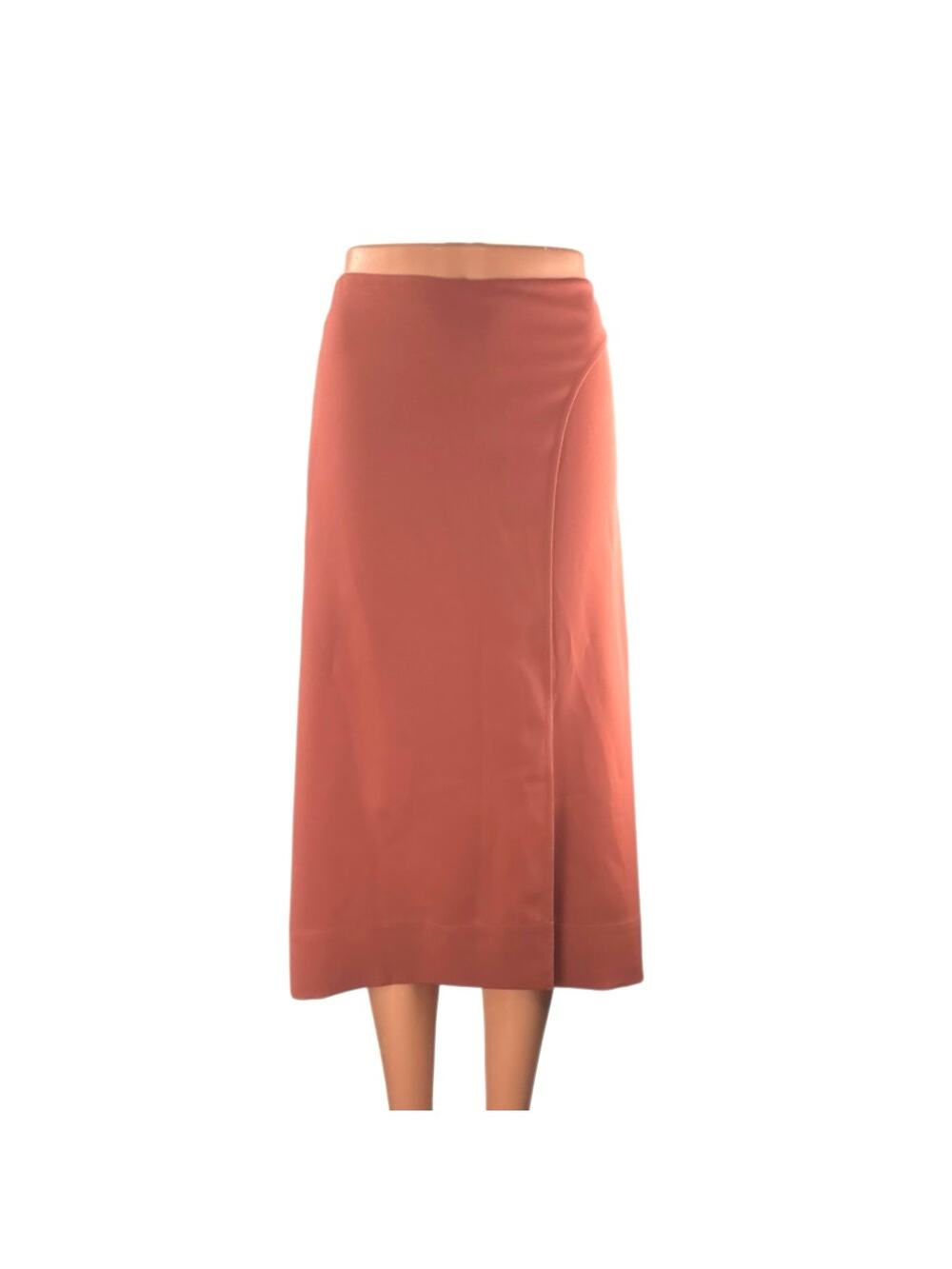 Arket Women's Coral High Waist Front Slit Career Zip Straight Midi Skirt Size 4
